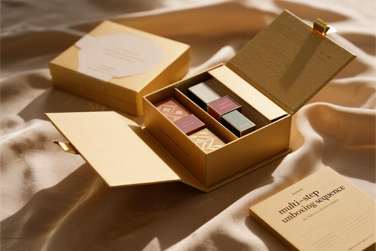 Designing a Brand-Focused CR Unboxing Experience A diagram showing a multi-step unboxing sequence for a luxury CR box