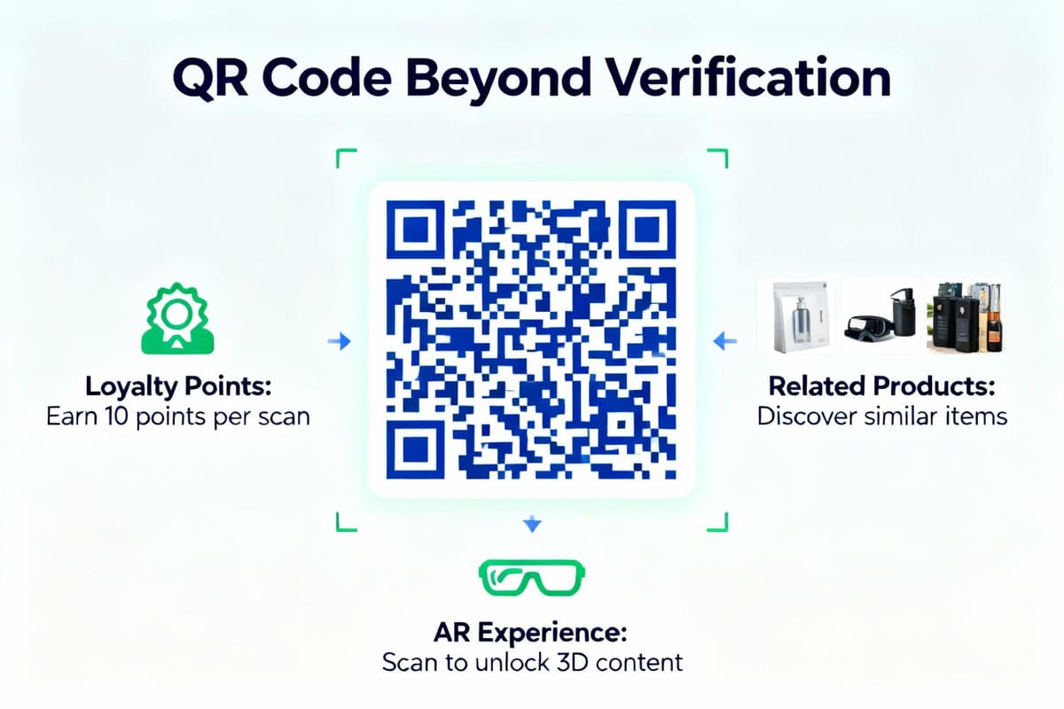 Marketing and AR Experiences via QR Codes A phone screen showing an augmented reality visualization of a cannabis plant growing out of a product box after a QR code scan