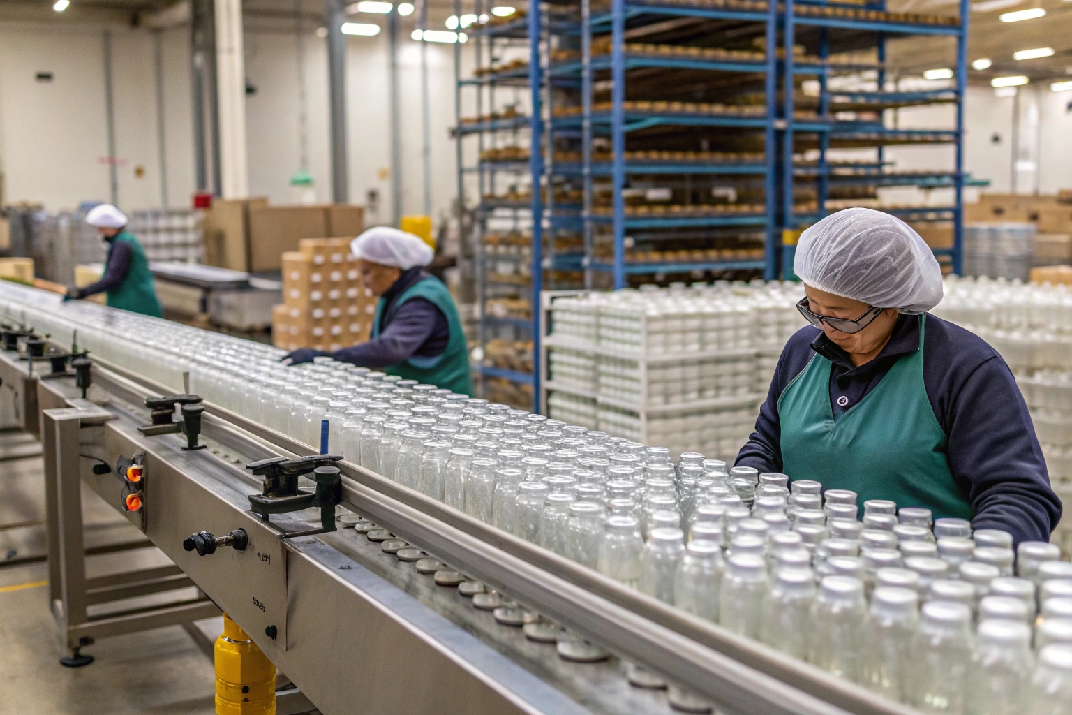 Inside a Packaging Manufacturing Plant A factory floor with machinery producing packaging boxes