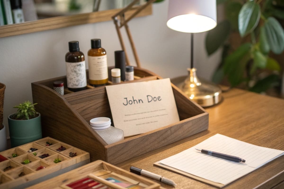 A close-up of a handwritten thank-you note and a printed card saying "Specially for Jessica" inside a subscription box