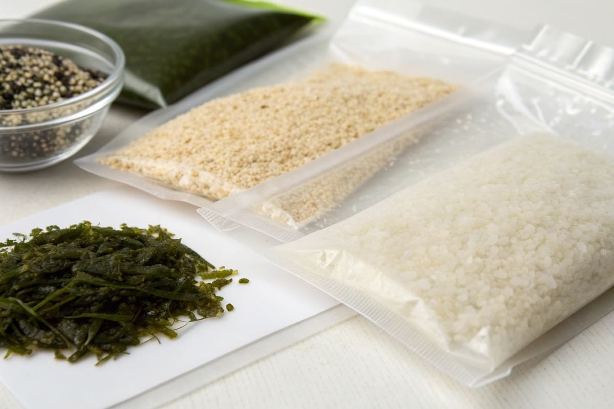 A side-by-side comparison: a crisp cracker in a sealed plastic wrapper vs. a limp cracker that was in a simple edible film