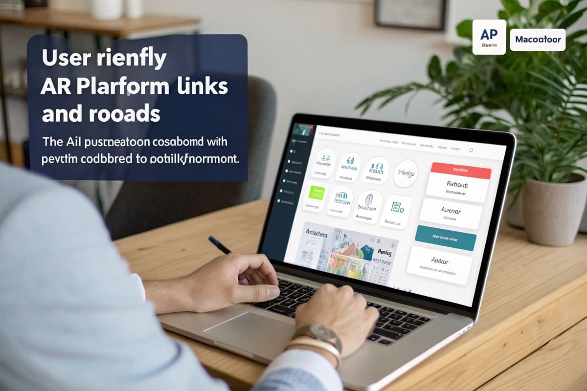 User-Friendly AR Software Platform A user-friendly web interface for an AR platform, showing a drag-and-drop editor to create an AR experience